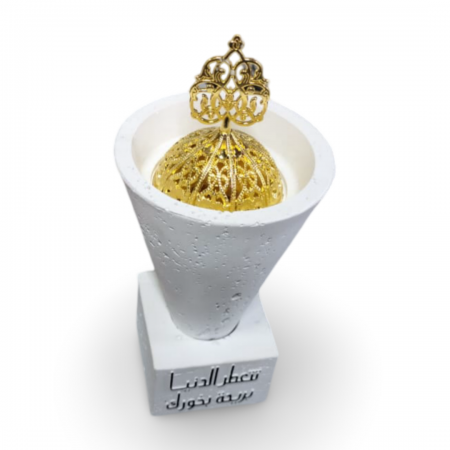 مبخرة مدور مخروط عظم ابيض/أسود حجم وسط