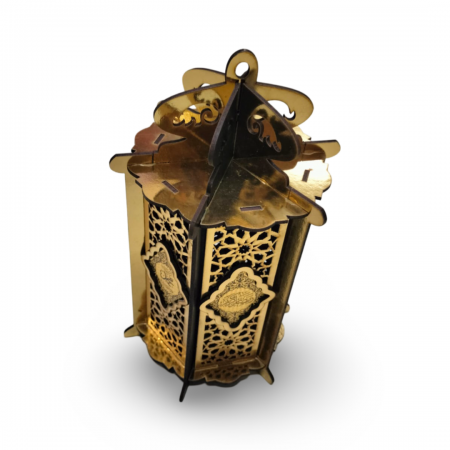 فانوس رمضان خشبي  صوت + اضائة موديل سندباد cnc