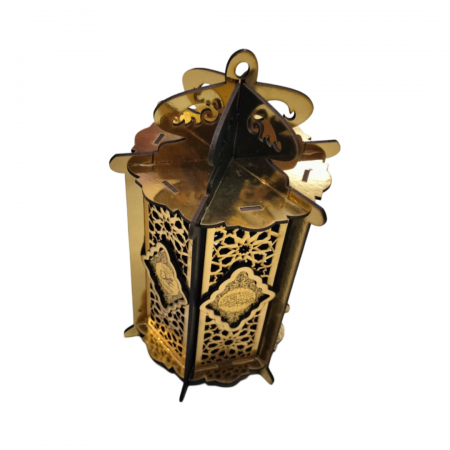 فانوس رمضان خشبي  صوت + اضائة موديل سندباد cnc