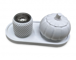 طقم علبة بخور مع مبخرة شكل يقطينة