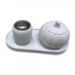 طقم علبة بخور مع مبخرة شكل يقطينة