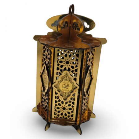 فانوس رمضان خشبي  صوت + اضائة موديل سندباد cnc