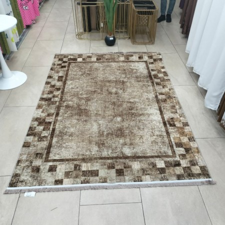 رول سجاد بيرلنت اورجينال 80 × 200 - مربعات بني