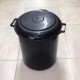 سطل مهملات بلاستيك اسود كبير مع غطا 60-70 لتر