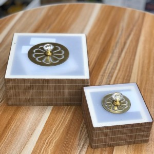 طقم مضايف مربع / مدور بامبو خشب محزز عمودي قطعتين مع غطاء اكريليك ابيض طقم مضايف مربع / مدور بامبو خشب محزز عمودي قطعتين مع غطاء اكريليك ابيض