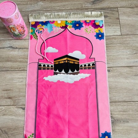 طقم صلاة اطفال سجادة + مسبحة + كجه / حصاله طقم صلاة اطفال سجادة + مسبحة + كجه / حصاله