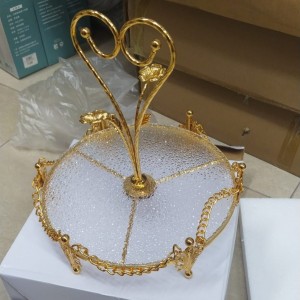 صينية تفضيل ذهبي بيوتر مع زجاج سترص اشكال ثقيل جداً صينية تفضيل ذهبي بيوتر مع زجاج سترص اشكال ثقيل جداً