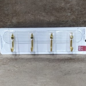 علاقة ملابس شفاف جدار تلزيق 4 عين مذهب 3581-9 علاقة ملابس شفاف جدار تلزيق 4 عين مذهب 3581-9