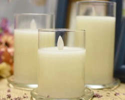 شمعة الكترونية مع كاسة حجم وسط