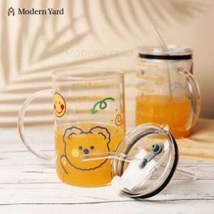 كاسة ماج زجاج بيد مع مصاصة DELISOGA كاسة ماج زجاج بيد مع مصاصة DELISOGA