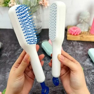 فرشاة - مشاطة شعر سحب بلاستيك ملون مع دائرة