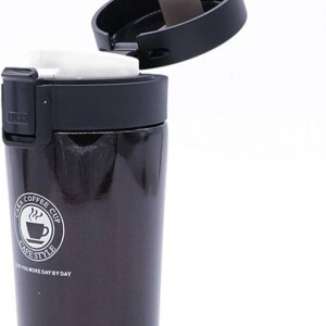 كاسة ماغ سخن ستانليس اسود غطا كبس 500 مل