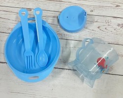 صحن بيبي بلاستيك مع مطرة ومعلقة L W D