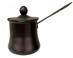 طقم غلايات اسود قهوة ثقيل يد حديد مع غطاء 3 قطع طقم غلايات اسود قهوة ثقيل يد حديد مع غطاء 3 قطع