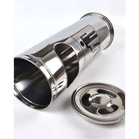 طقم سلة مهملات ستانلس مع متكة سجائر في الاعلى لف 3 قطع