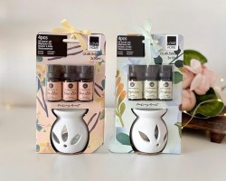 مبخرة مع علب زيت 3 قطع