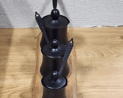 طقم /3 غلايات اسود قهوة ثقيل يد حديد مع غطاء طقم /3 غلايات اسود قهوة ثقيل يد حديد مع غطاء