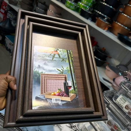 طقم صواني 3 قطع خشب بني غامق 2140-6 