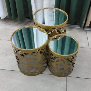 طقم اسكملات 3 قطع معدن حفر برونزي وجه مرآه طقم اسكملات 3 قطع معدن حفر برونزي وجه مرآه