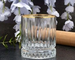 كاس عصير 320 مل 12 قطعه مزخرف مع حز زهري من الاعلى موديل 067/L12-JB 