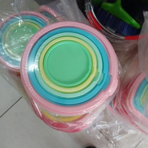 طقم طبروير 5 قطع مدور - مستطيل غطا ملون