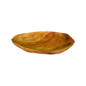 صحن جاط فواكه خشب طبيعي بامبو ثقيل  35سم