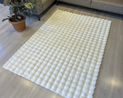 دعسة فروة ارنب نافر بابلز 50 × 90 لون ابيض دعسة فروة ارنب نافر بابلز 50 × 90 لون ابيض