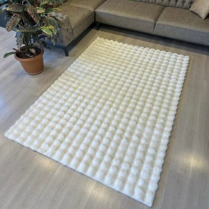 سجاد فروة ارنب نافر بابلز 120 × 180 لون ابيض