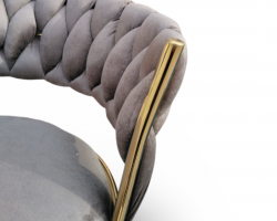 كرسي بار ذهبي مع عيار طالع نازل منجد مخمل وظهر نفخ مجدول