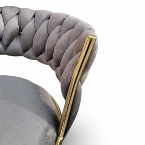 كرسي بار ذهبي مع عيار طالع نازل منجد مخمل وظهر نفخ مجدول