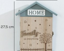 ستاند / حافظة / علاقات / علاقة مفاتيح خشب مرسم ديكور مع باب FAMILY / HOME