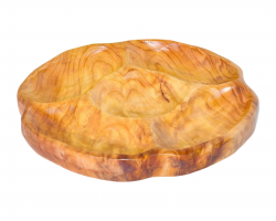 جاط مكسرات / فواكه مضيفة مدور خشب طبيعي مقسم 5 اقسام  32 سم