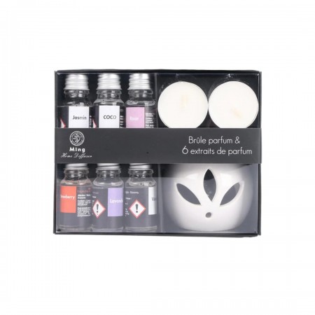 مبخرة مع شمعة معطرة وعلب زيت 6 قطع مبخرة مع شمعة معطرة وعلب زيت 6 قطع