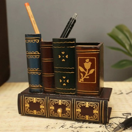 فازه / تحفة حامل اقلام شكل كتب ديكور سميت