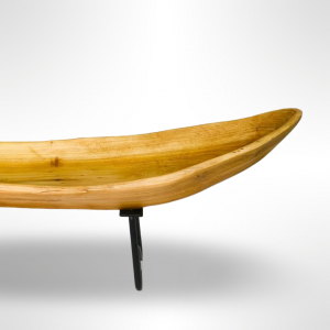 جاط فواكة خشب طبيعي مقوس برجلين حديد 16 × 56 سم