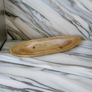 جاط تقديم فواكه 53 سم مستطيل خشب زان شكل قارب جاط تقديم فواكه 53 سم مستطيل خشب زان شكل قارب