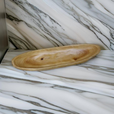 جاط تقديم فواكه 53 سم مستطيل خشب زان شكل قارب