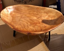 جاط تقديم / تفضيل فواكه خشب يدوي ثقيل مقاس 36 × 22 × 14 مع ستاند حديد