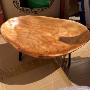 جاط تقديم / تفضيل فواكه خشب يدوي ثقيل مقاس 36 × 22 × 14 مع ستاند حديد