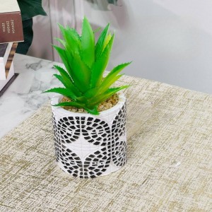 قوار ورد صبار 16 سم بورسلان صغير ملون