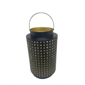 شمعدان اسود ذهبي مخرم  9سم × 13سم