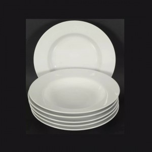 صحن مدور 8 انش ميلامين ابيض مجور خفيف صحن مدور 8 انش ميلامين ابيض مجور خفيف