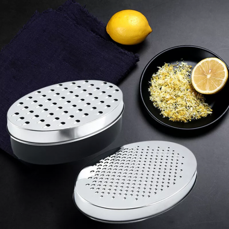 مبشرة ستانلس ستيل بيضاوي 2 وجه مع علبة LETS COOK