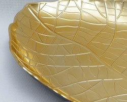 جاط تفضيل تقديم فواكه شكل ورقة اكرليك ذهبي حجم كبير جاط تفضيل تقديم فواكه شكل ورقة اكرليك ذهبي حجم كبير