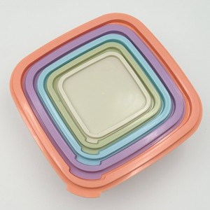 طقم طبروير 5 قطع مربع زيتي / زهري مع غطا تبروير