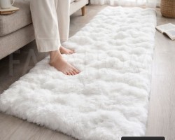 دعسة فروة ارنب نافر  بابلز 60 × 150 لون ابيض