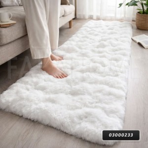 دعسة فروة ارنب نافر  بابلز 60 × 150 لون ابيض