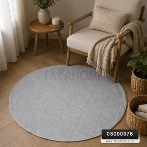 سجاد قش تركي ثقيل مدور/ نورس 115×115