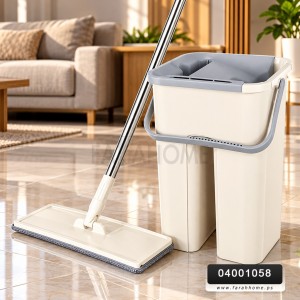 ممسحة مع دلو - سطل تنظيف حجم وسط مع عصارة داخلية وممسحة اضافية