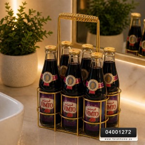 حمالة كاسات - علب فرش 6 عين ذهبي مع يد مجدول